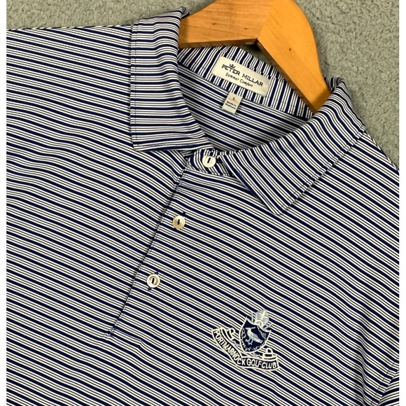 Peter Millar Other - Peter Millar Portmarnock Heritage Polo Shirt Men's Large Navy/White Striped Golf